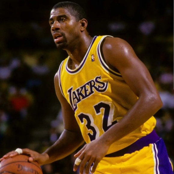 Magic Johnson (Mitchell/Ness)-(Lakers)-(1984-85)-(Yellow)-(Size:XL)-(New)-$100 - Picture 8 of 11